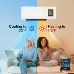 EpiCooler portable wall mounted cooling and heating unit in a home room